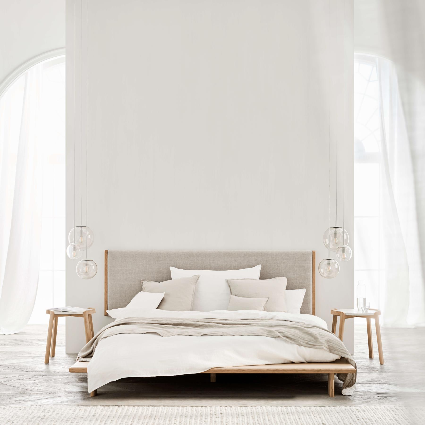 Bolia Haven Bedframe 166 cm - White pigm oiled oak