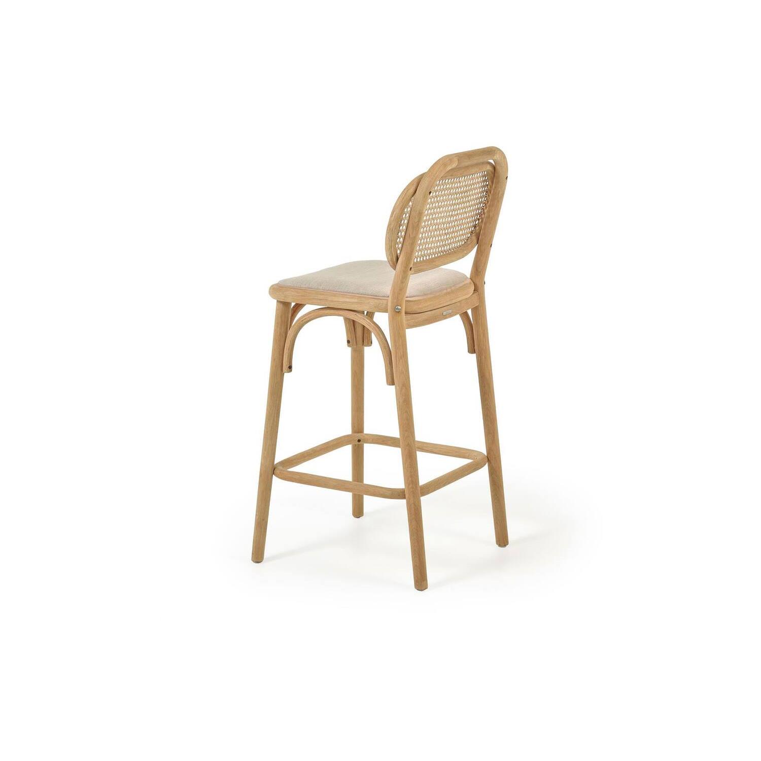 Kave Home Doriane, Doriane 65 cm height solid oak stool with natural