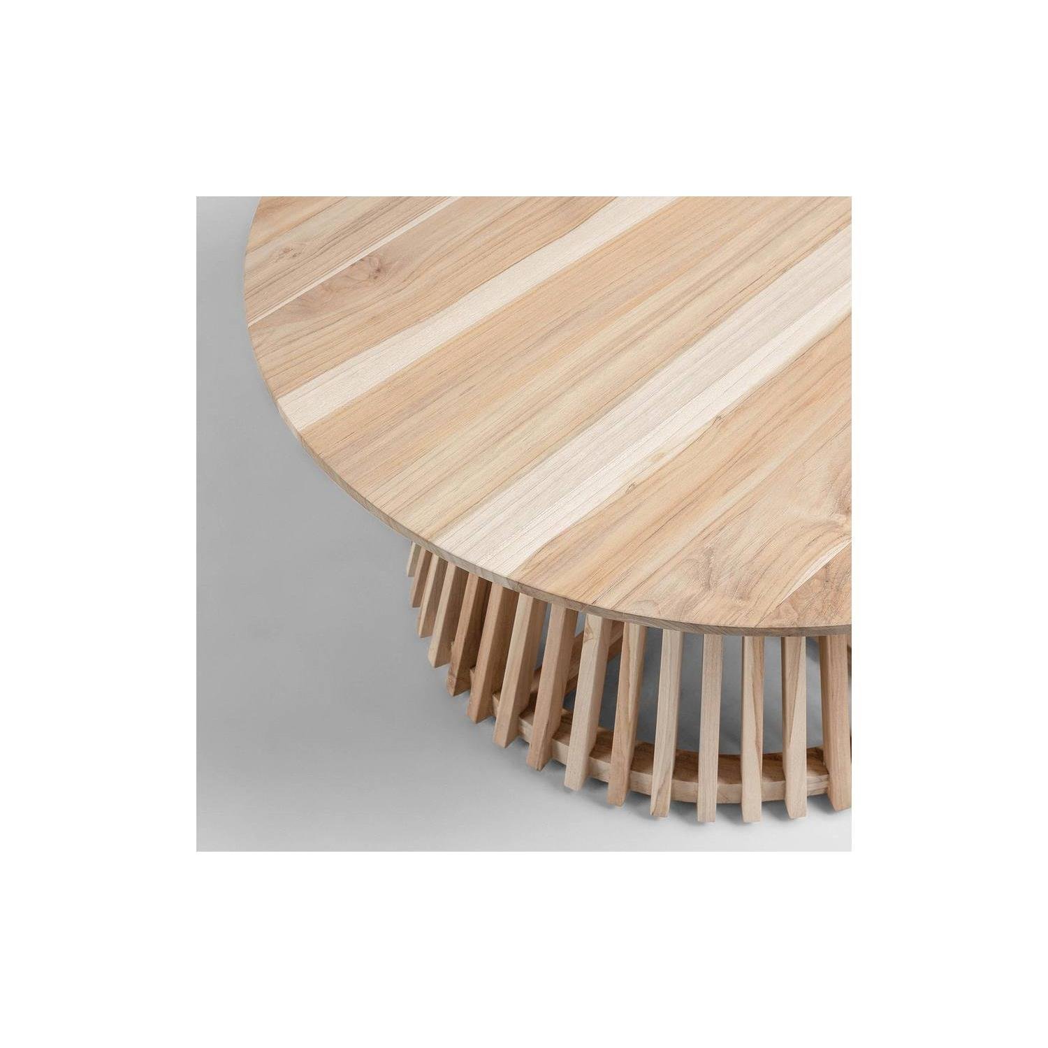 Kave Home Jeanette Salontafel - Ø 80 cm - Massief Teakhout - Naturel