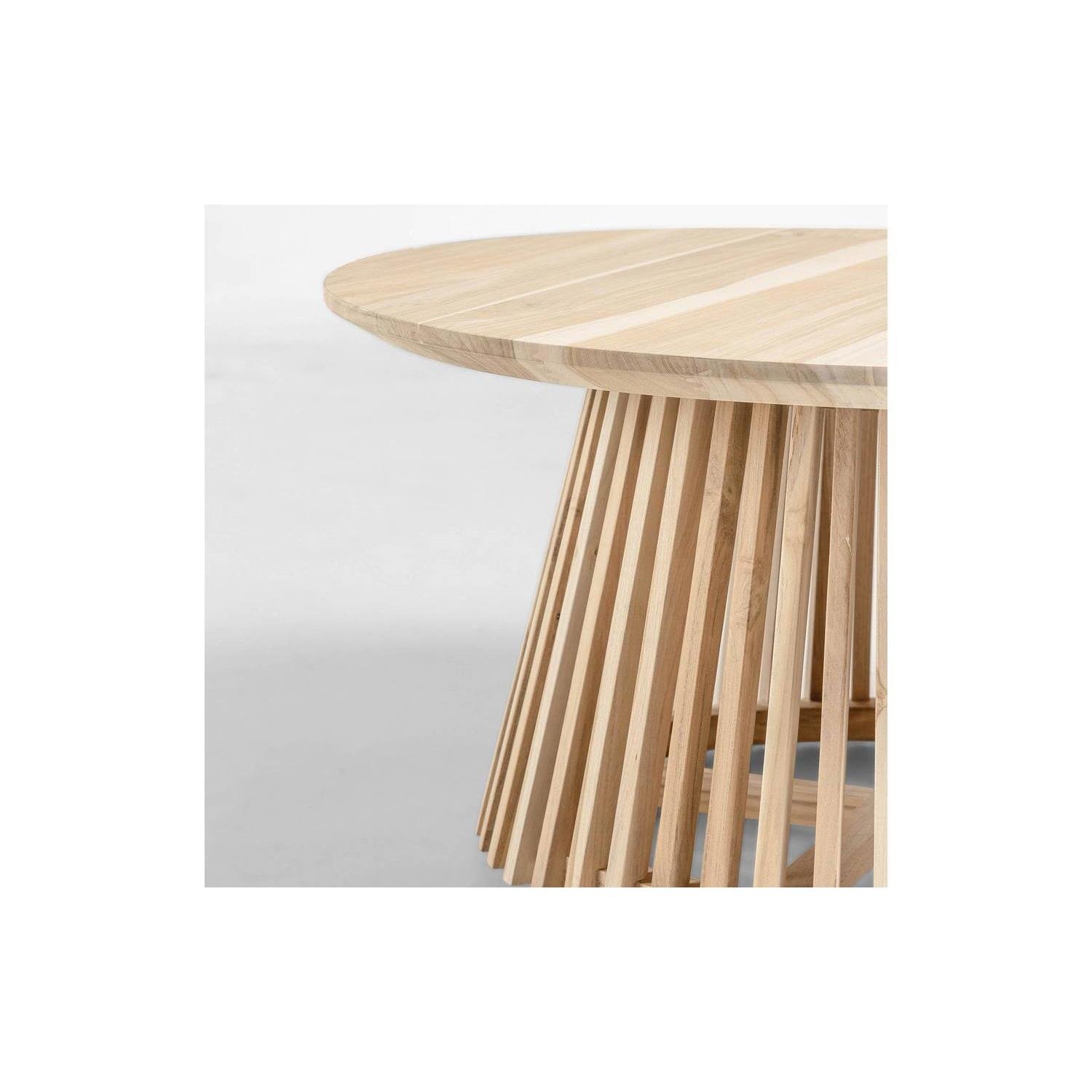 Kave Home Jeanette Salontafel - Ø 80 cm - Massief Teakhout - Naturel