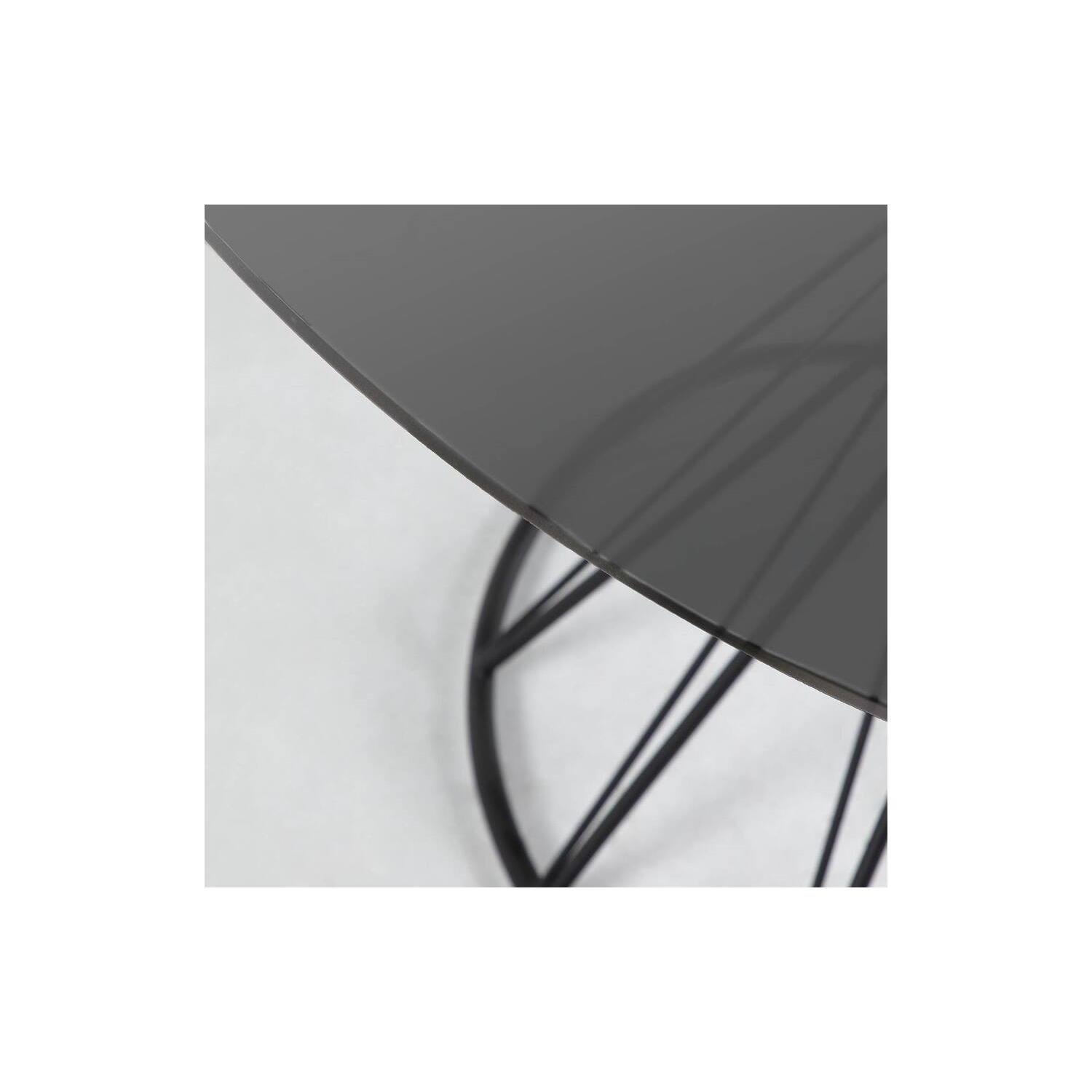 Kave Home Niut Eettafel - Ø 120 cm - Zwart Glas