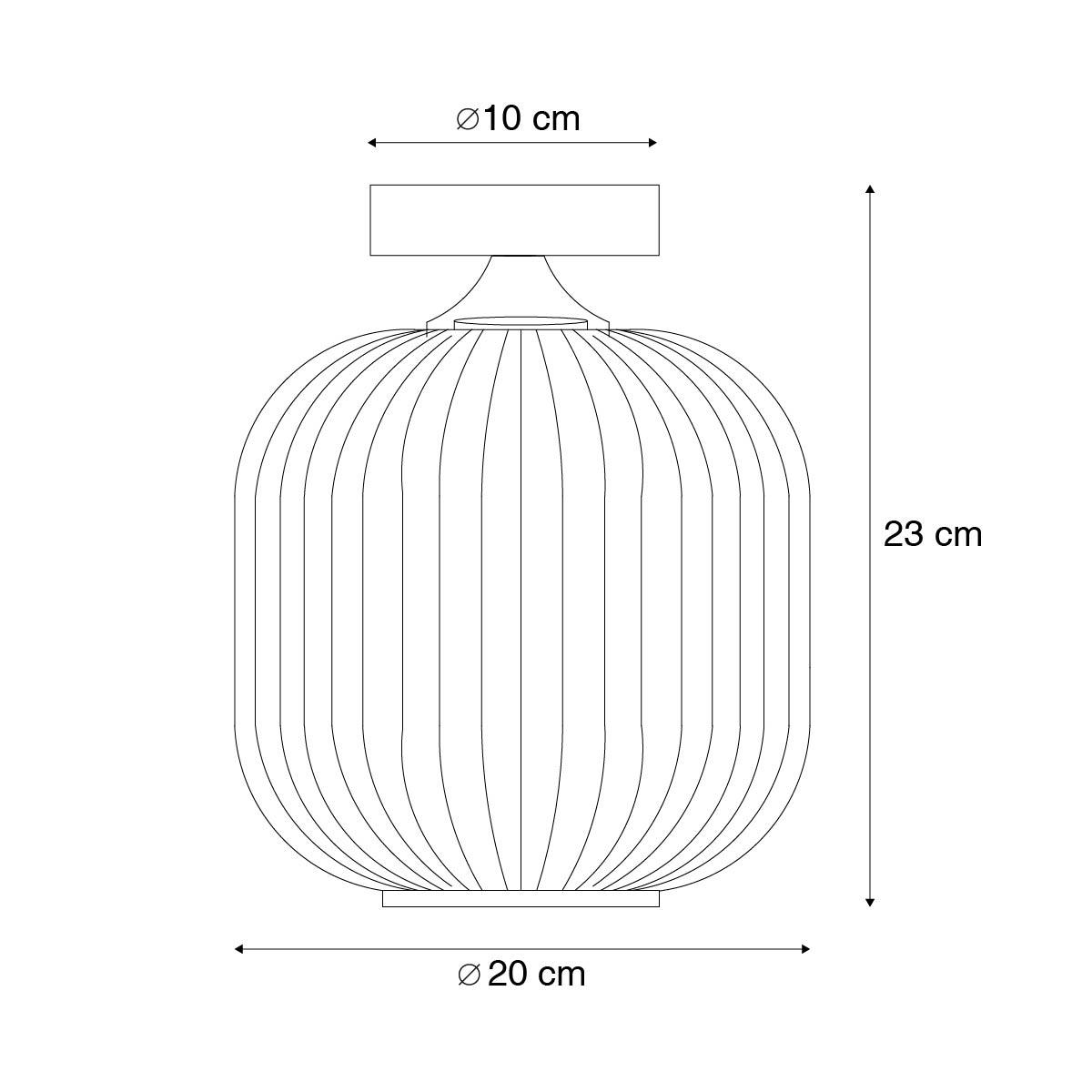 QAZQA Art deco plafondlamp zwart met smoke glas - Karel