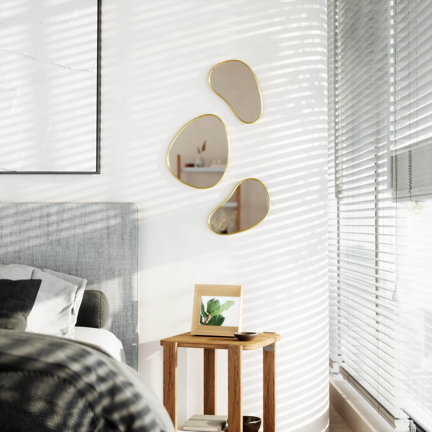 Umbra Hubba Pebble Spiegel - Set van 3 - Brass
