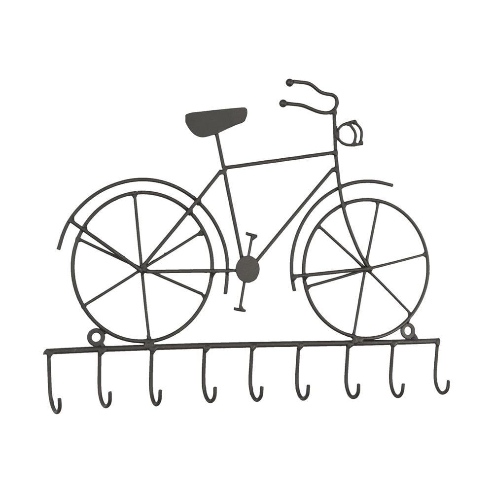 Clayre & Eef Sleutelrekje  32x23 cm Zwart Ijzer Fiets Wandhaak