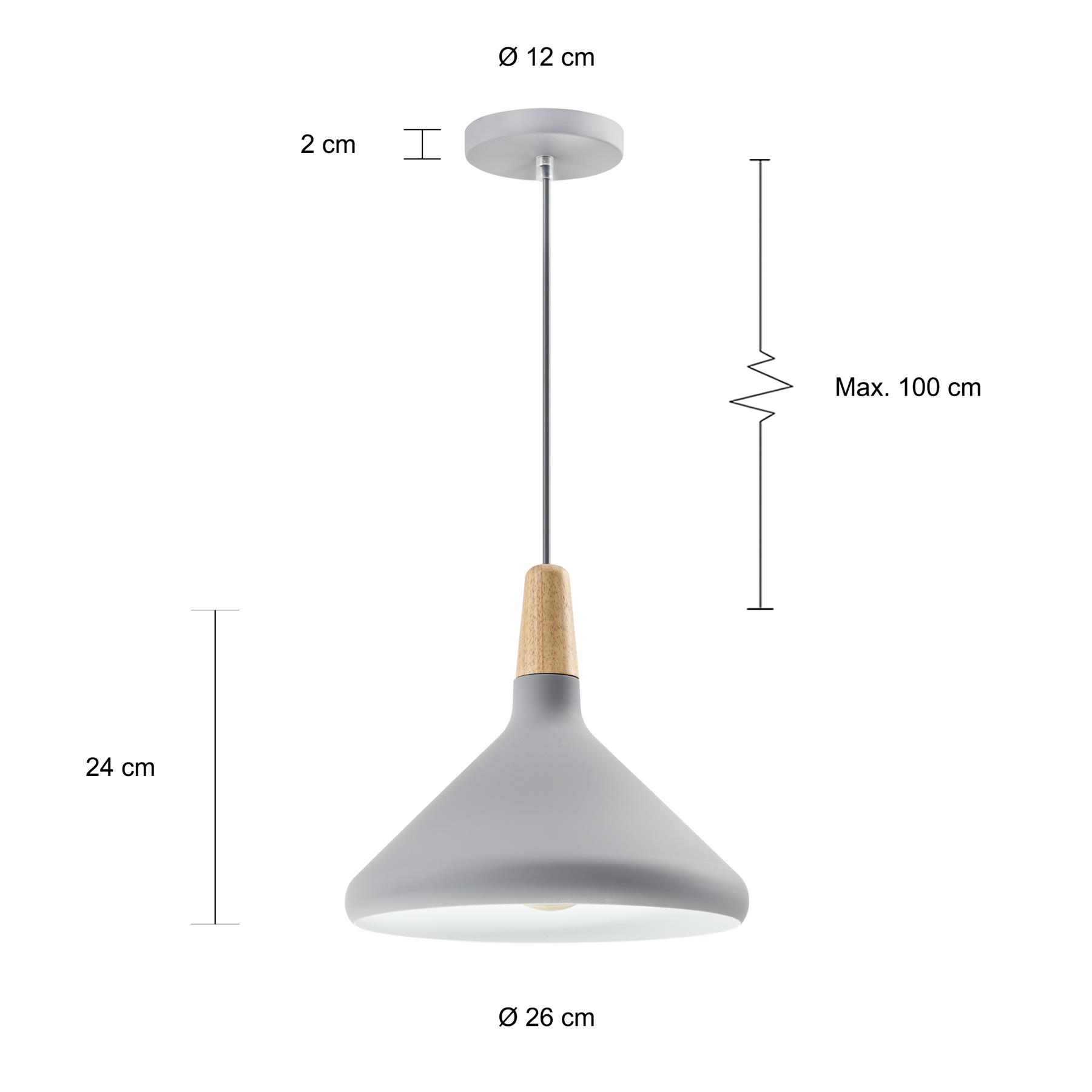 QUVIO Hanglamp rond grijs - QUV5133L-GREY