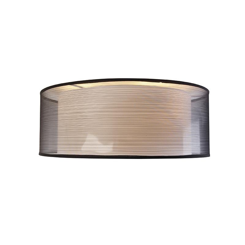 QAZQA Moderne plafonnière zwart met wit 50 cm 3-lichts - Drum Duo