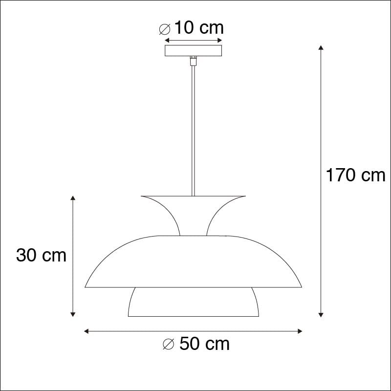 QAZQA Moderne ronde hanglamp zwart met goud 3-laags - Titus