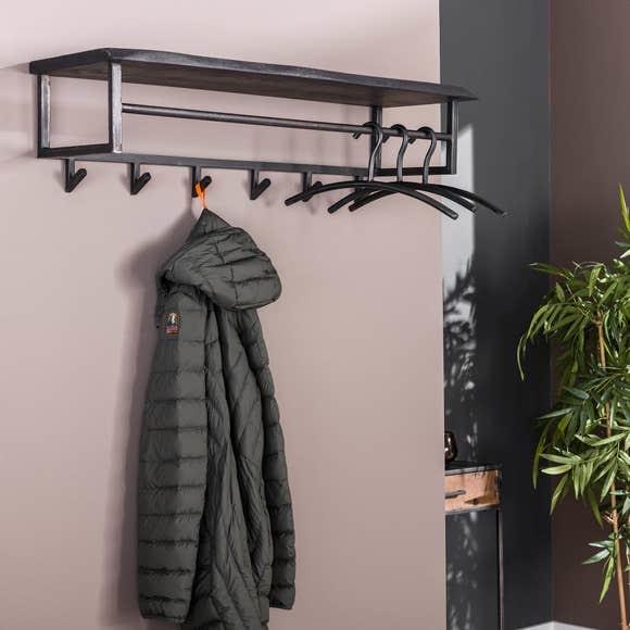 LT-Luce Kapstok Yucon Zwart Boomstam Hout 6 Haken 100cm
