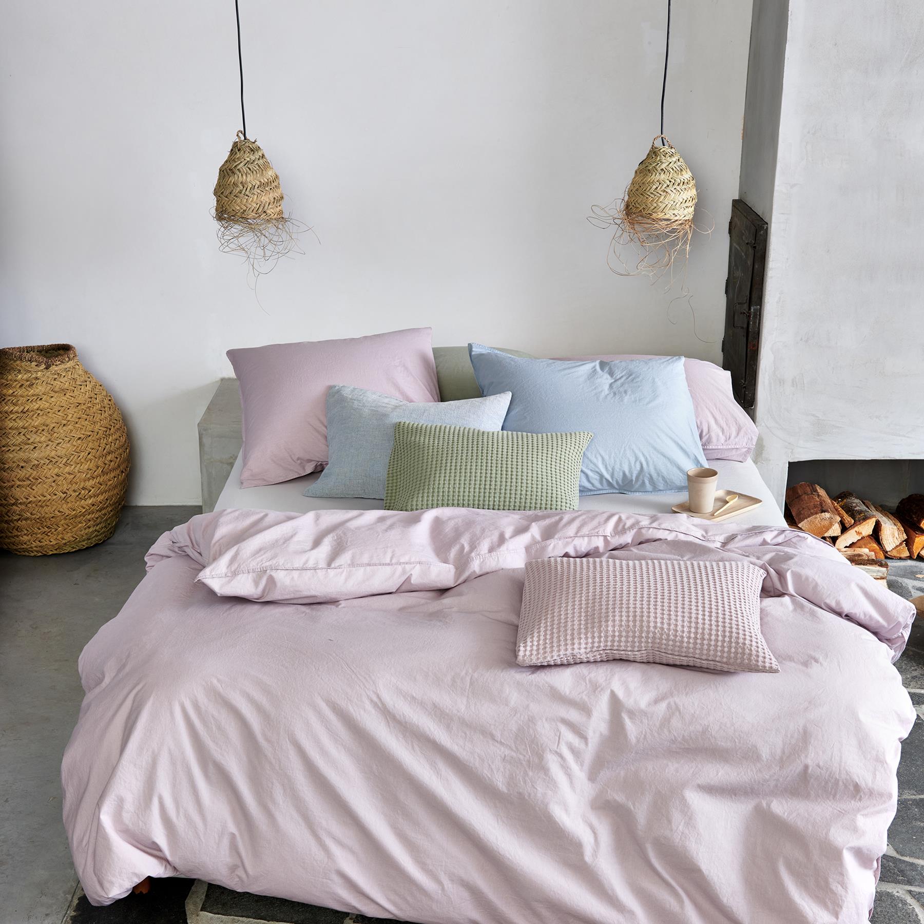 Vandyck Washed Cotton Dekbedovertrek 140 x 200/220 cm - Pearl Blue