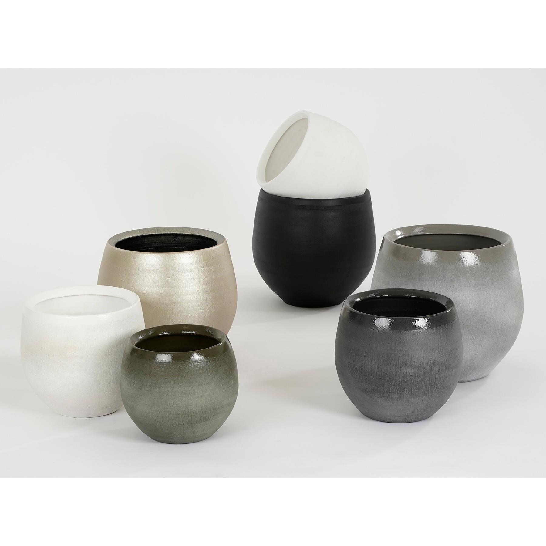 Mica Decorations Douro Bloempot - H15 x Ø18 cm - Donkergrijs