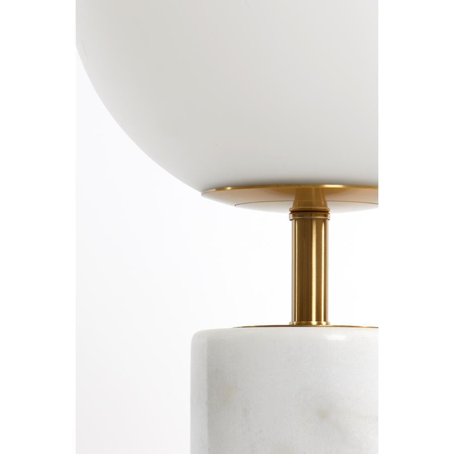 Light&living Tafellamp Ø20x35 cm MEDINA antiek brons+glas mat wit