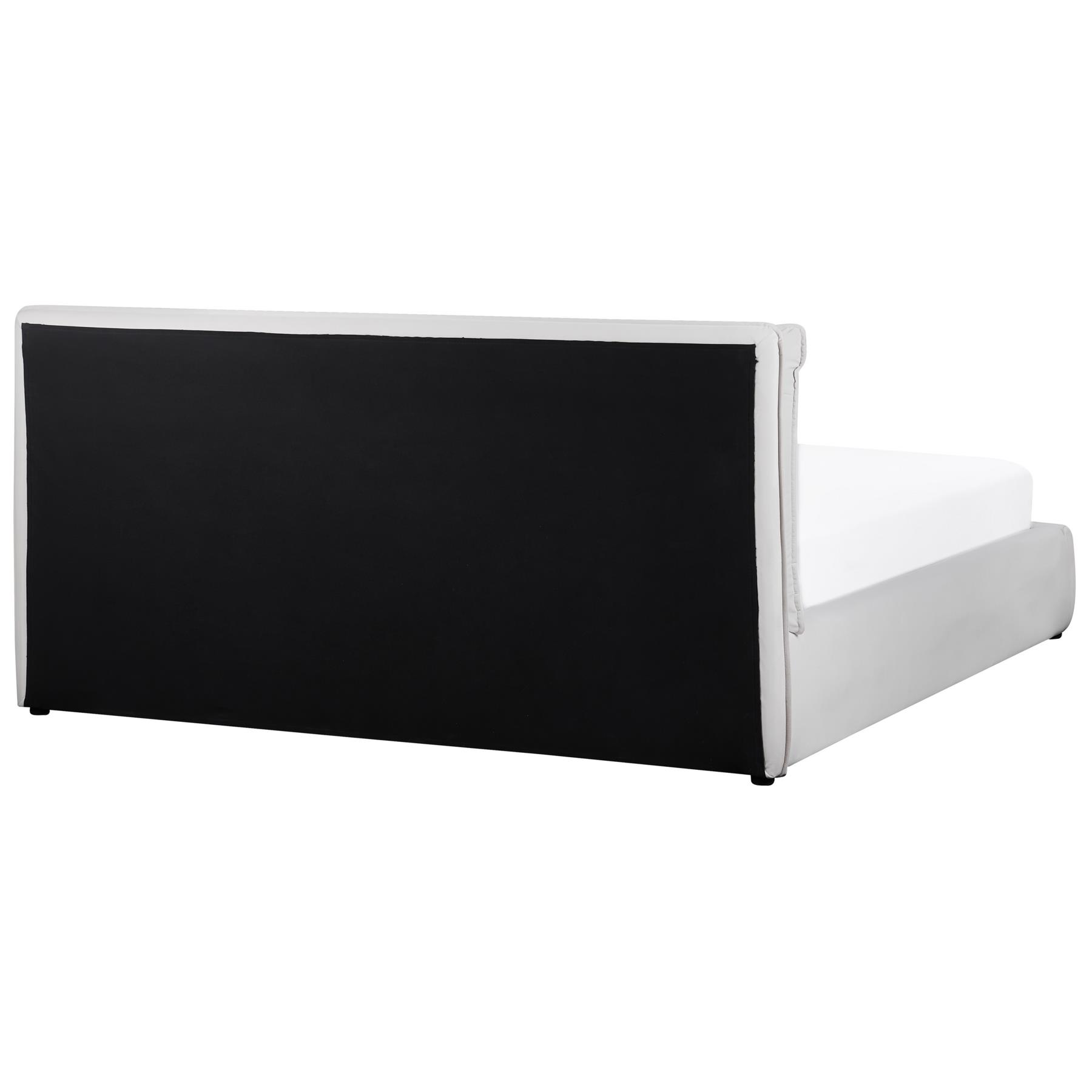 Beliani-BAJONNA-Bed met opbergruimte-Creme-180 x 200 cm-Fluweel