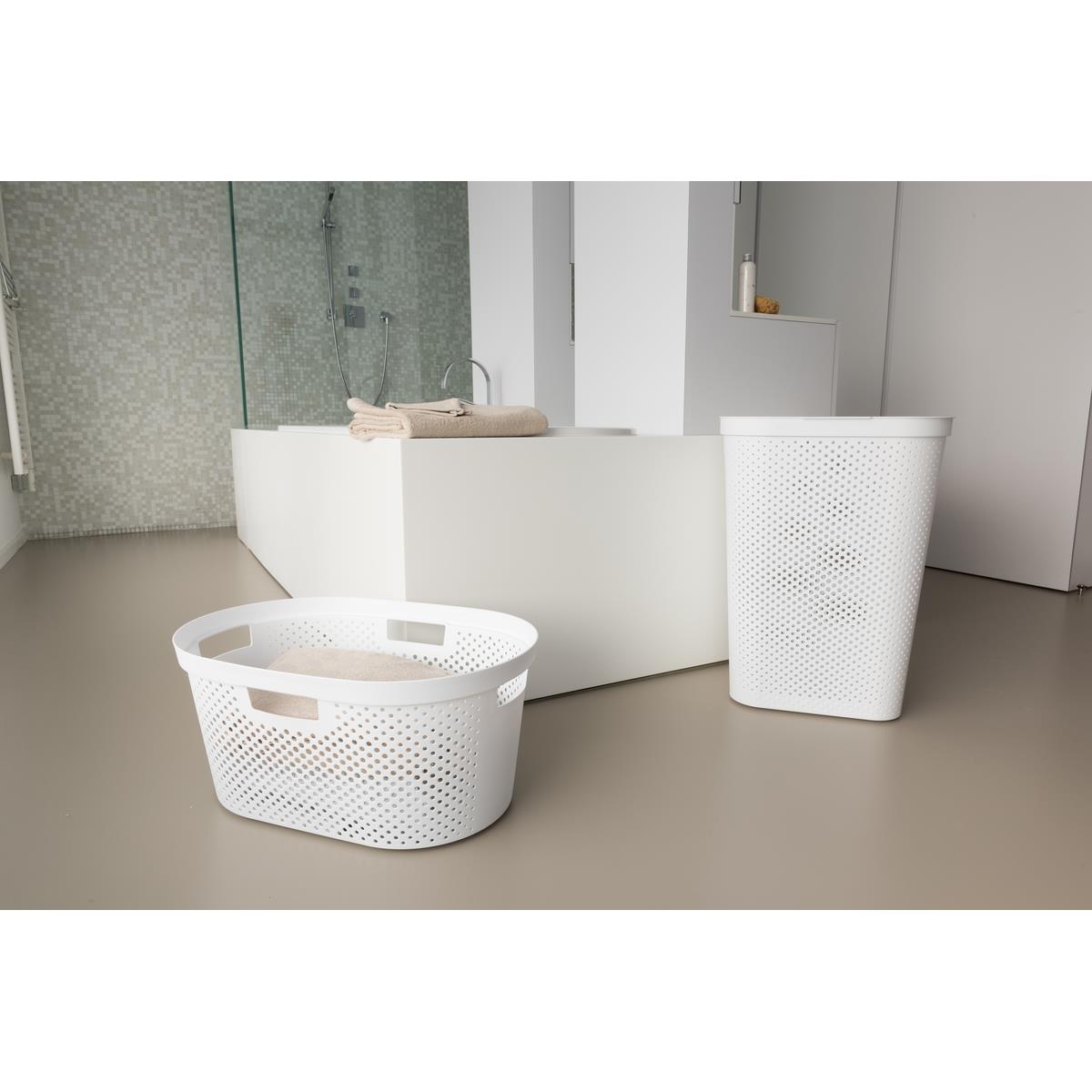 Curver Infinity Recycled Wasmand 60L + Wasmand 40L - Wit