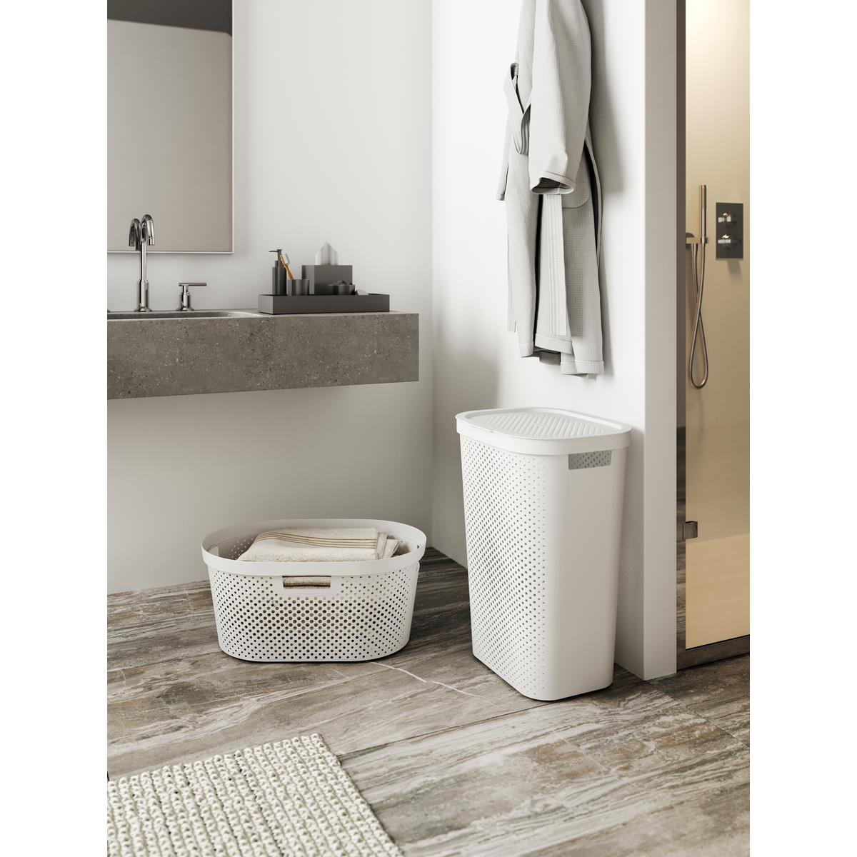 Curver Infinity Recycled Wasmand 60L + Wasmand 40L - Wit