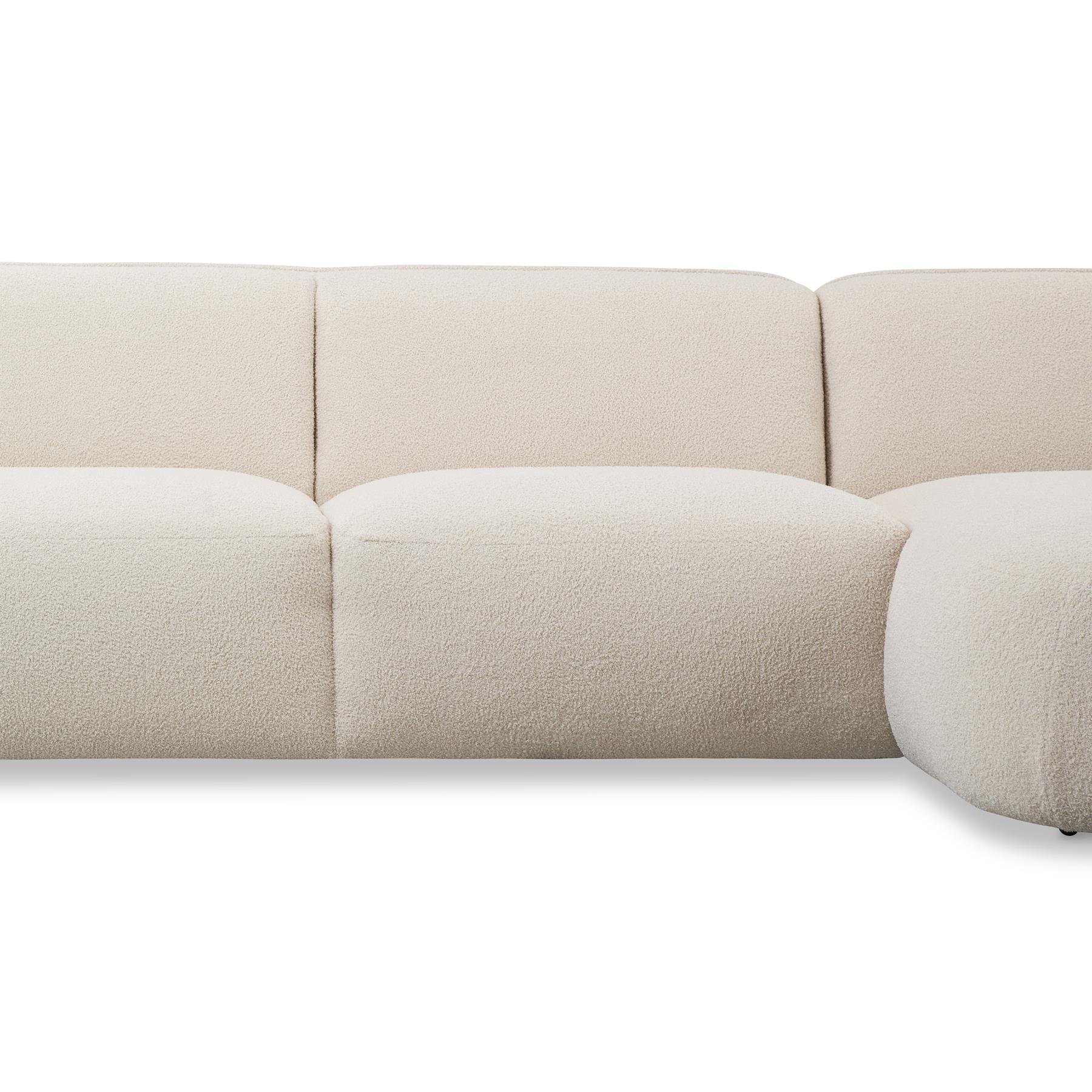 by fonQ Soft Hoekbank met Chaise Longue Rechts - Bouclé - Crème