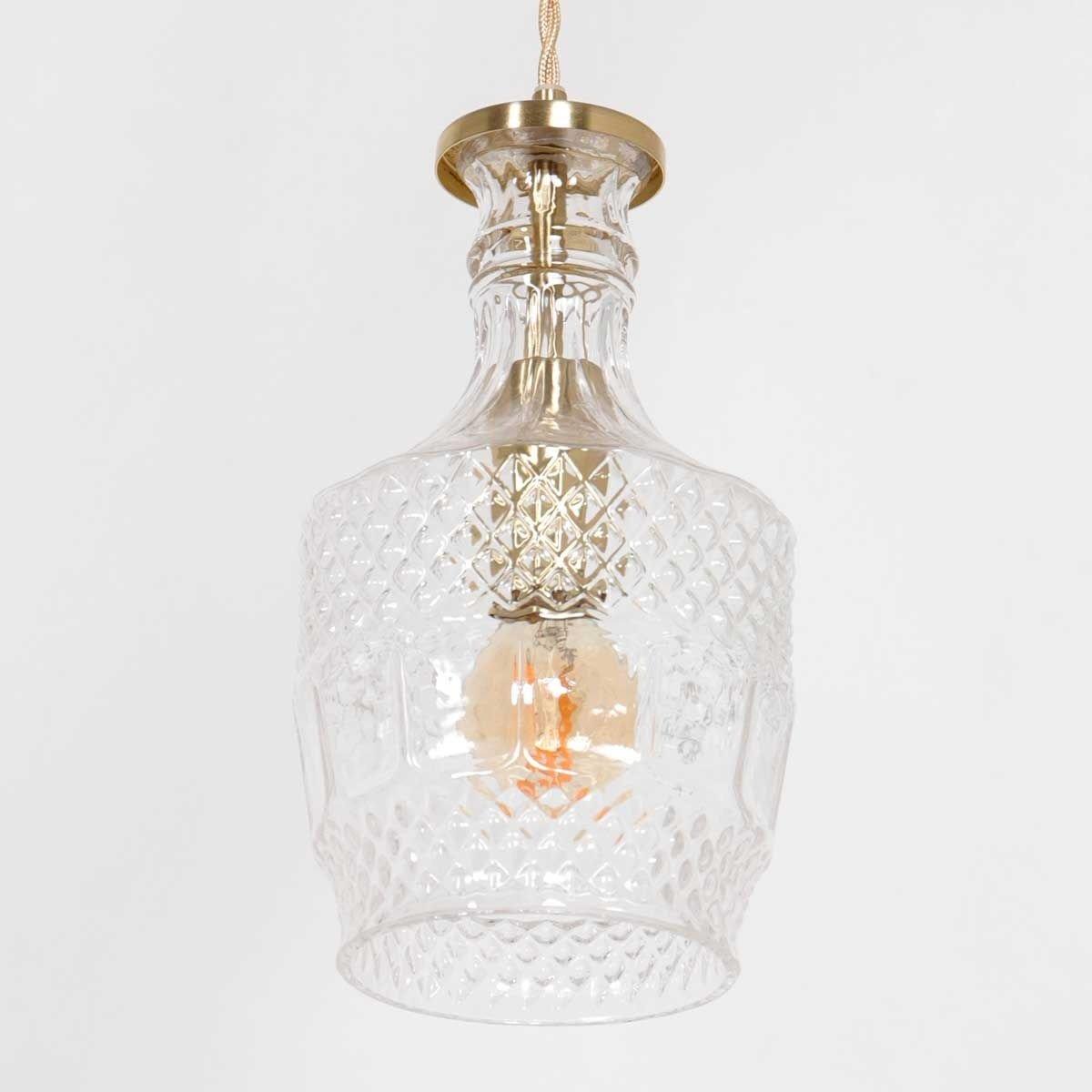 Mexlite Grazio glass hanglamp – E27 (grote fitting) – messing