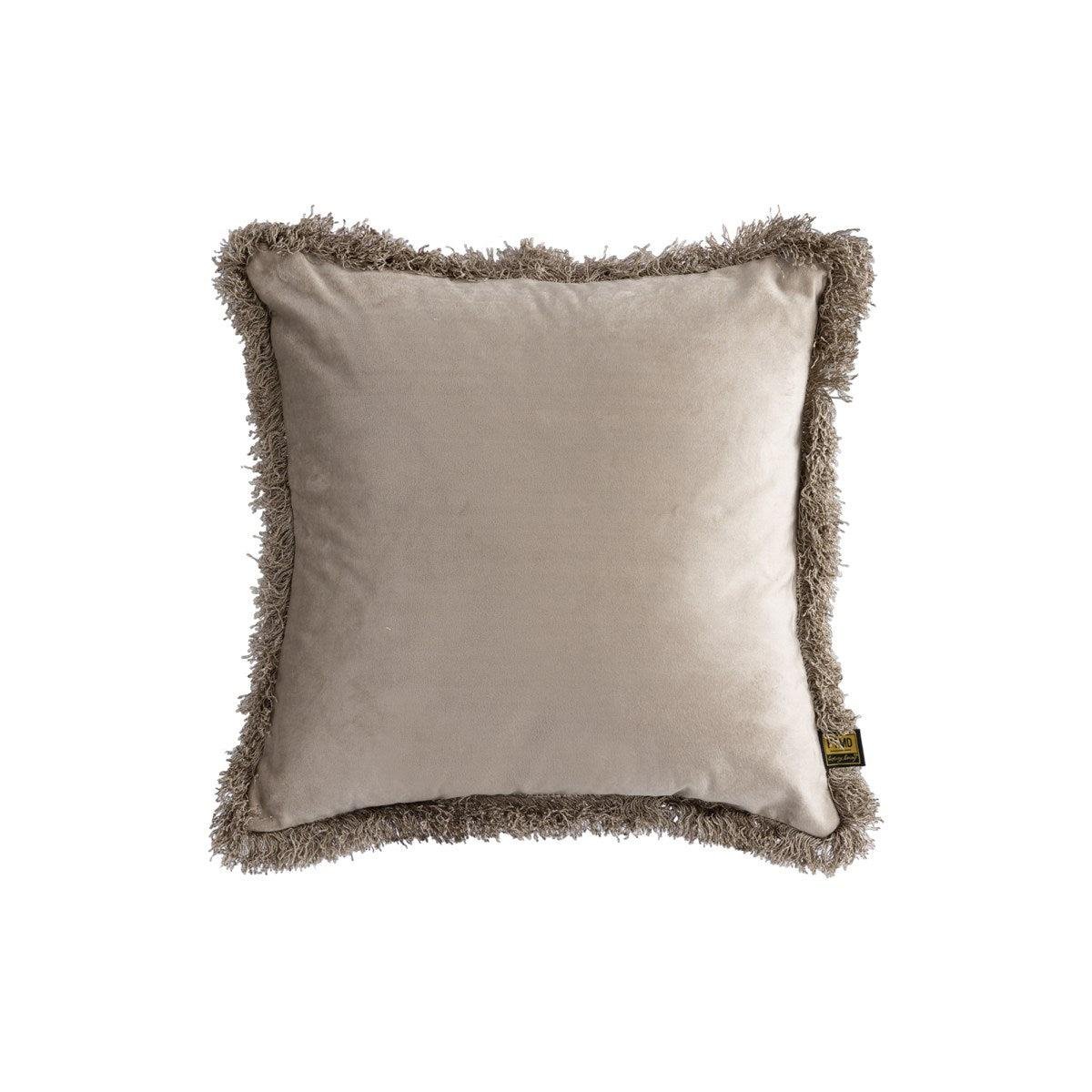 PTMD Nous Sierkussen - 45x3x45 cm - Fluweel - Beige