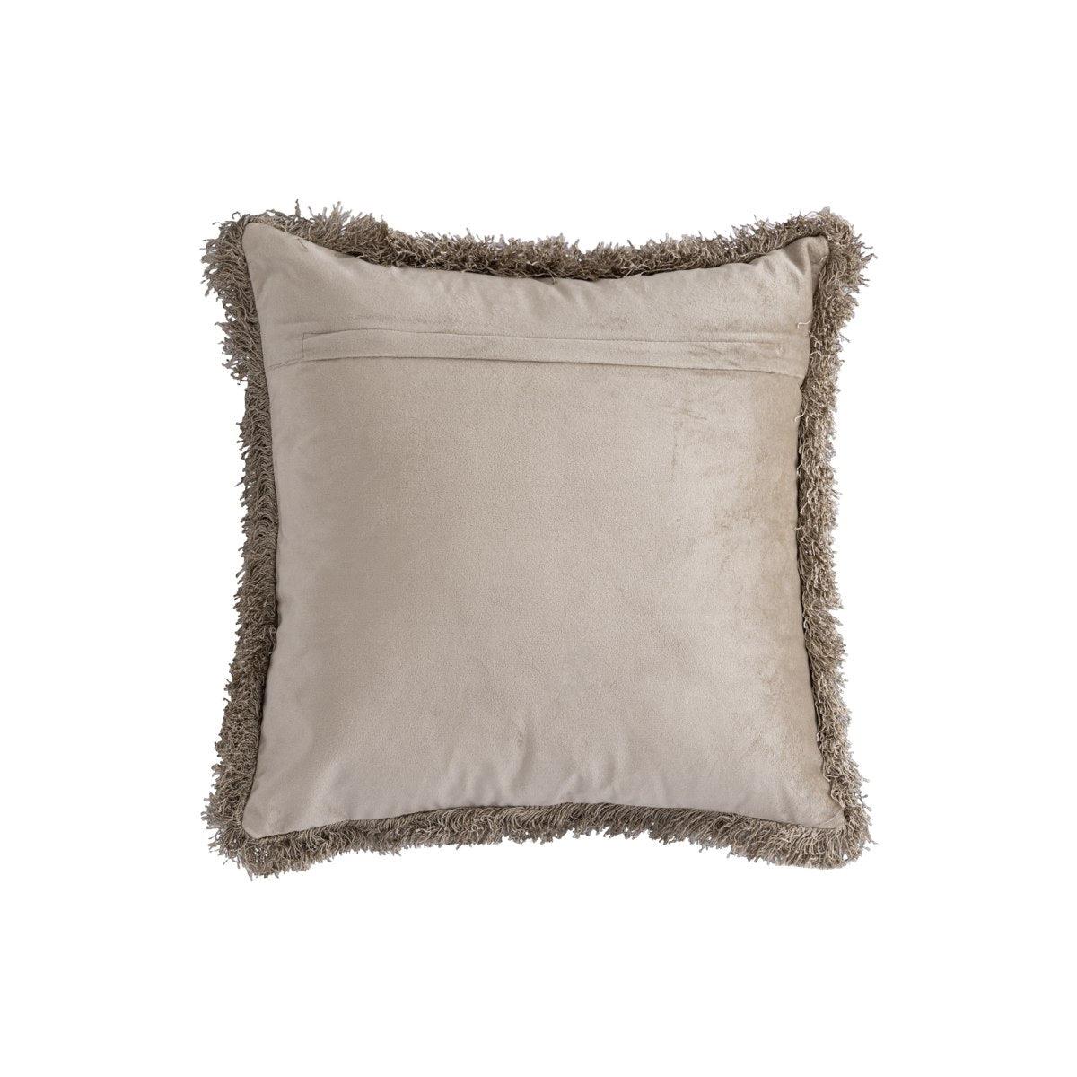 PTMD Nous Sierkussen - 45x3x45 cm - Fluweel - Beige