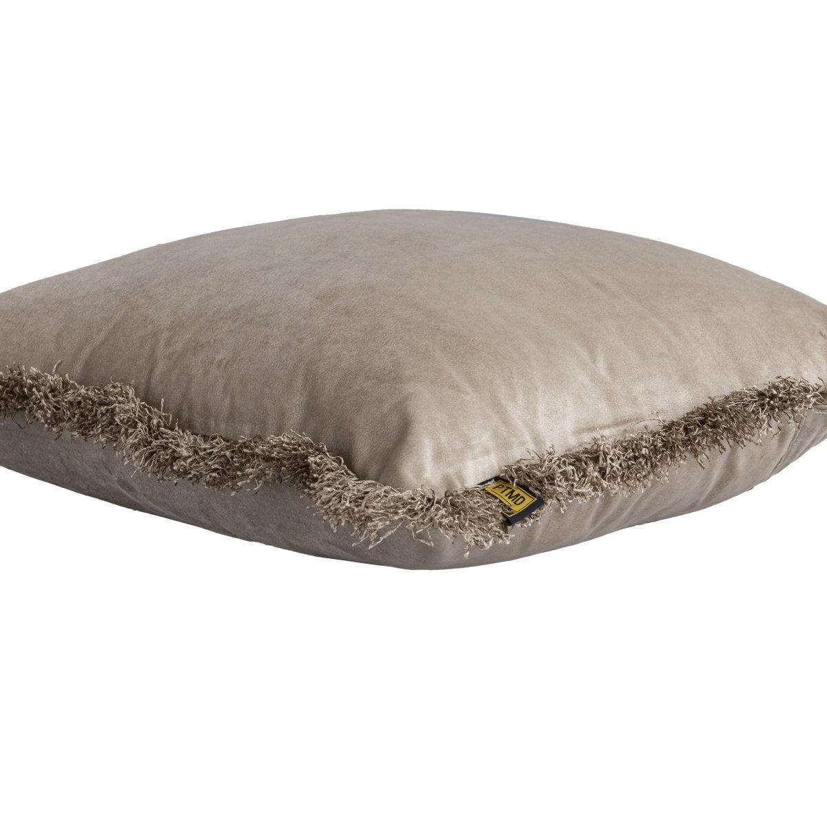 PTMD Nous Sierkussen - 45x3x45 cm - Fluweel - Beige