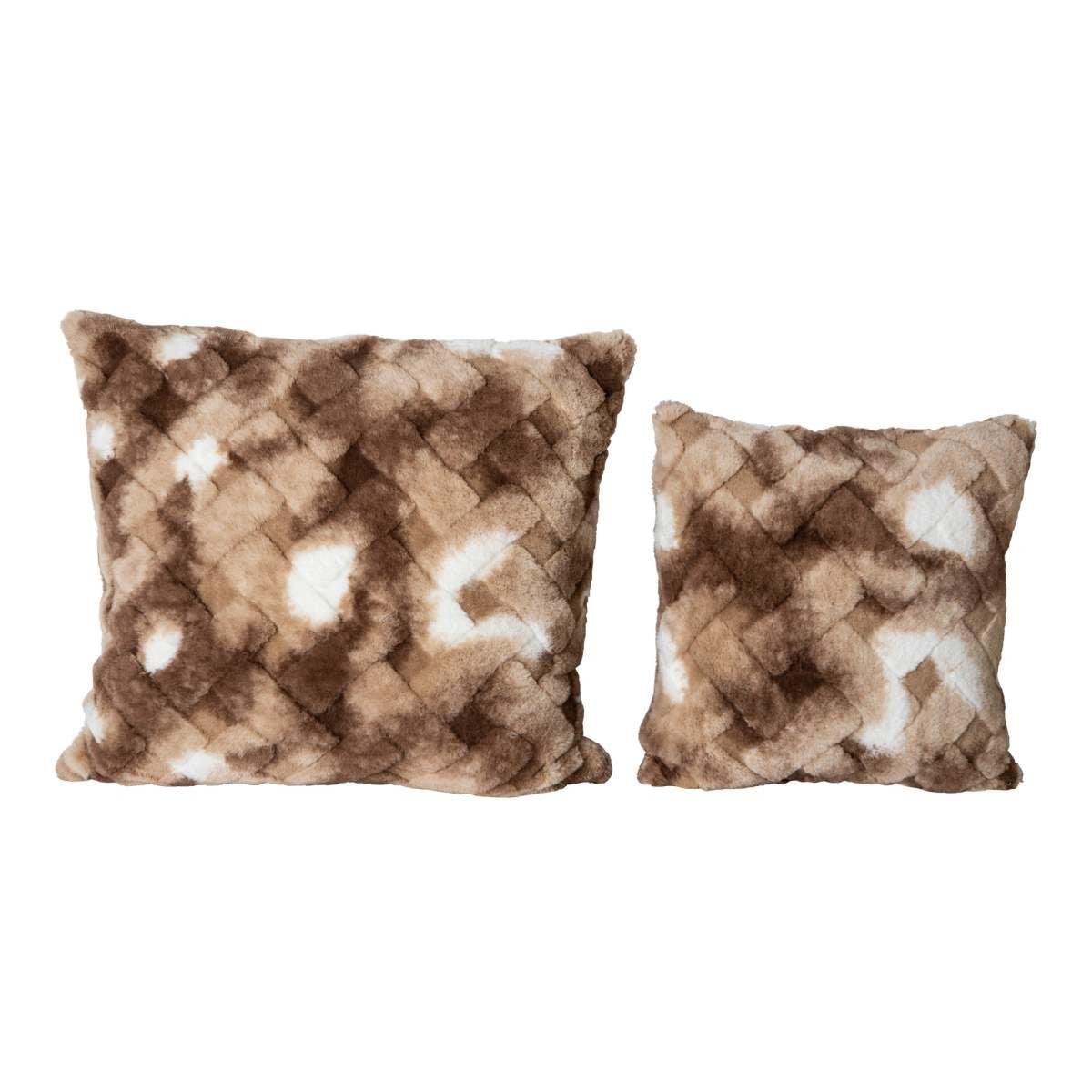 PTMD Geraldine Sierkussen - 45x10x45 cm - Imitatie Bont - Bruin