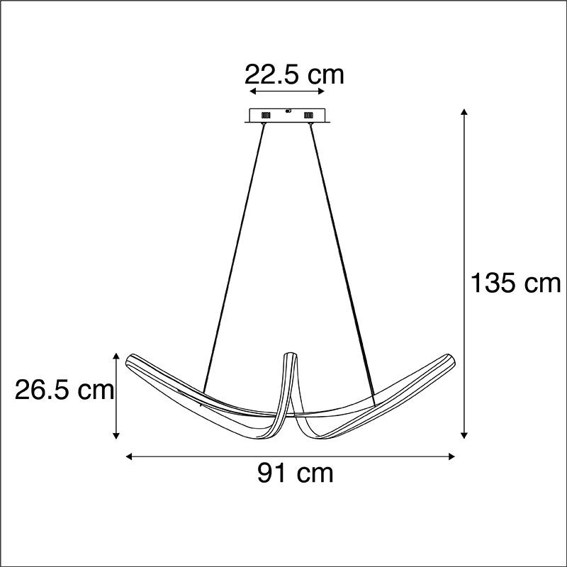 QAZQA Design hanglamp staal dimbaar incl. LED - Viola Due