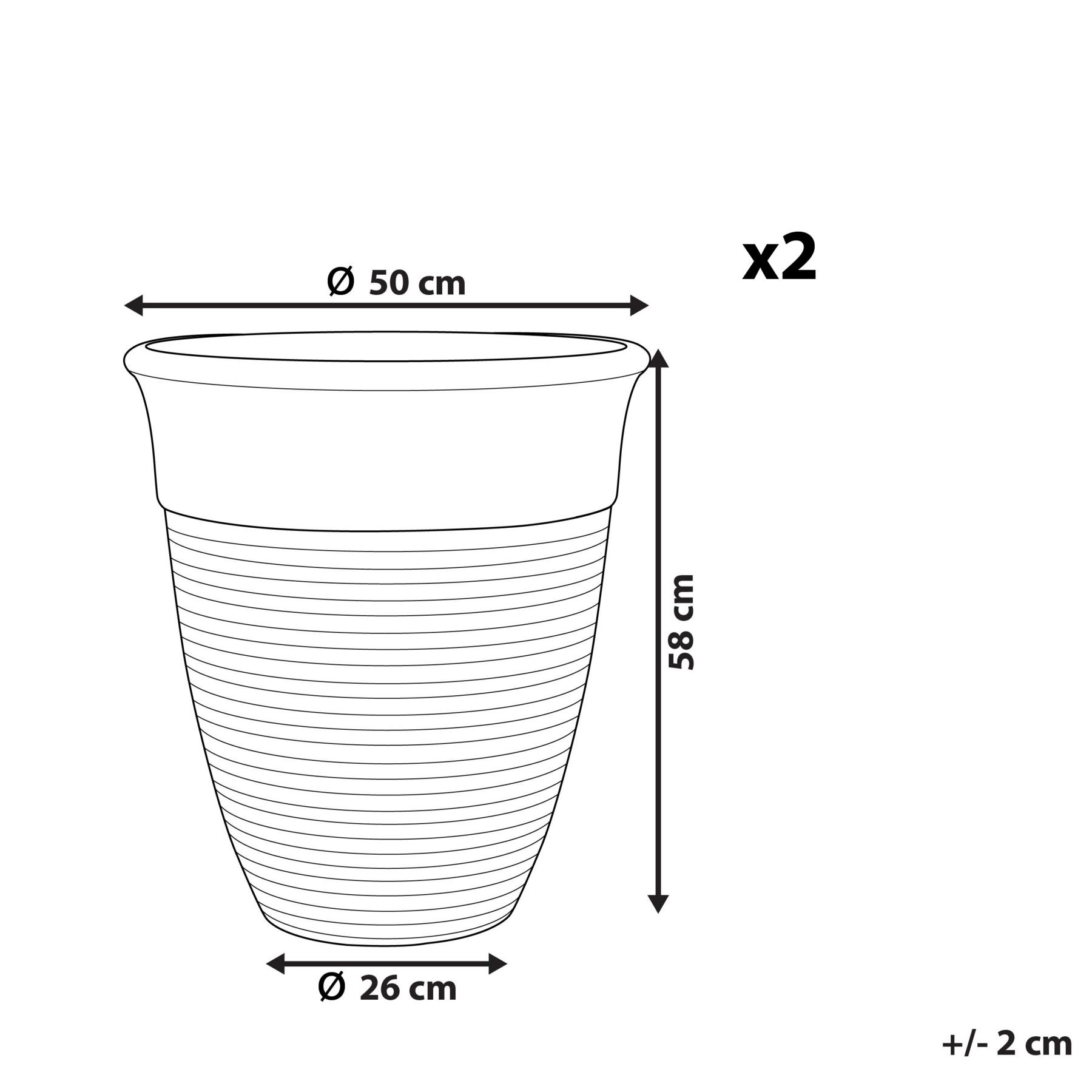 Beliani - KATALIMA - Bloempot set van 2 - Grijs - 50 cm - Stenenmix