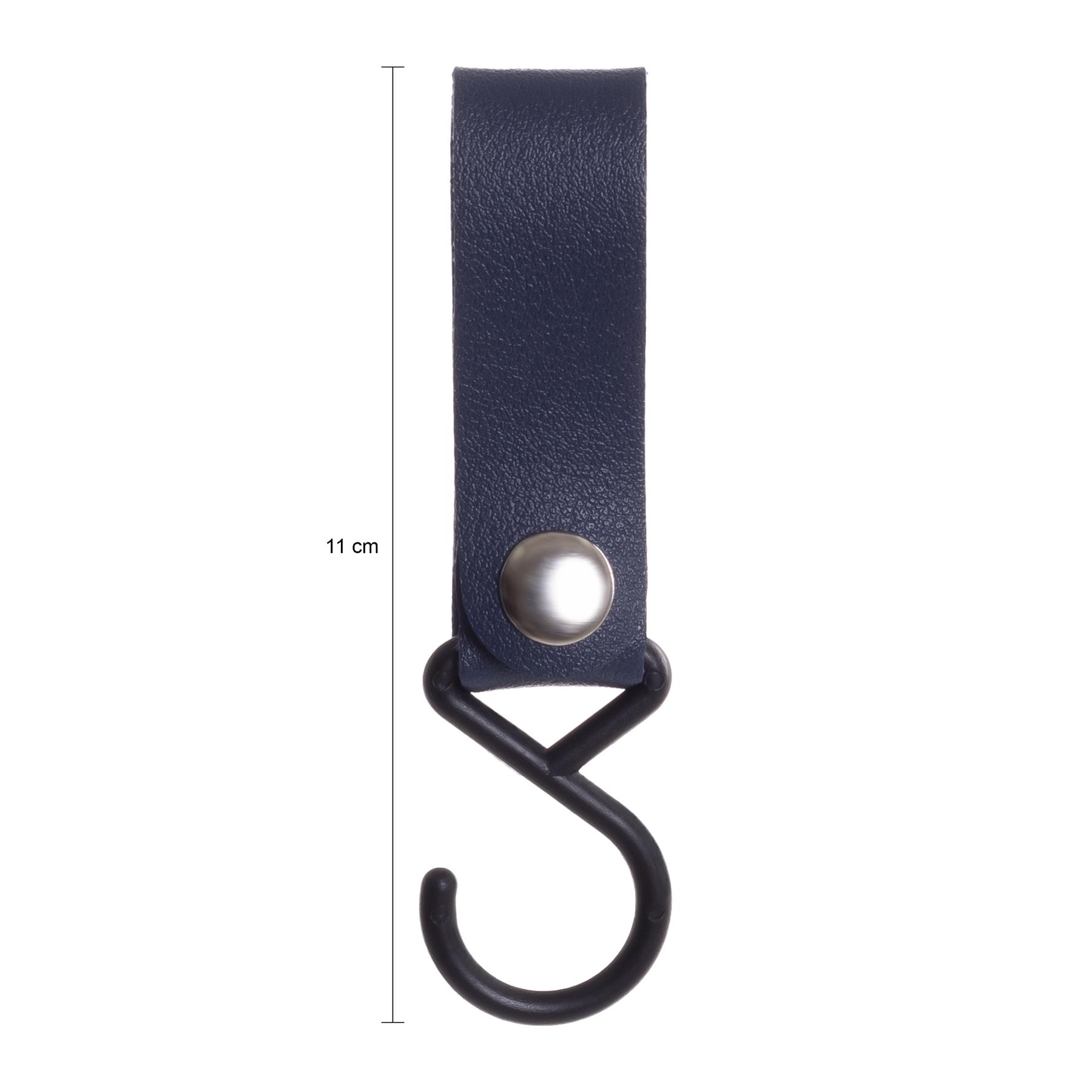 QUVIO ophanghaak met leren bandje - Blauw - Set van 2