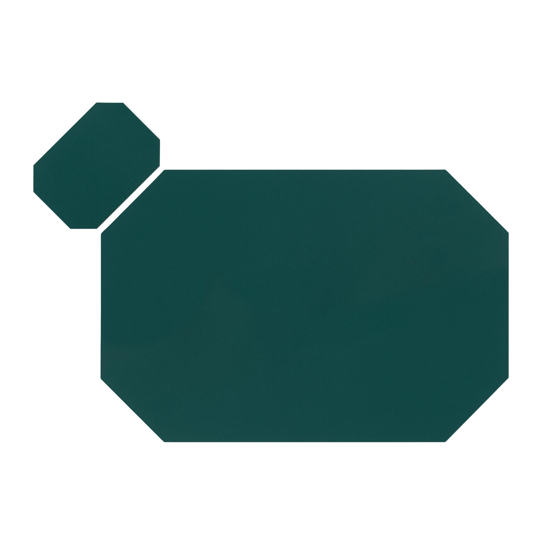 Krumble Placemat + onderzetter - PU Leder - Groen - Set van 8