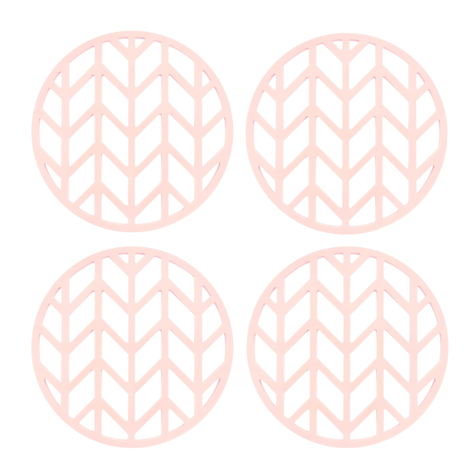 Krumble Pannenonderzetter met pijlen patroon - Roze - Set van 4
