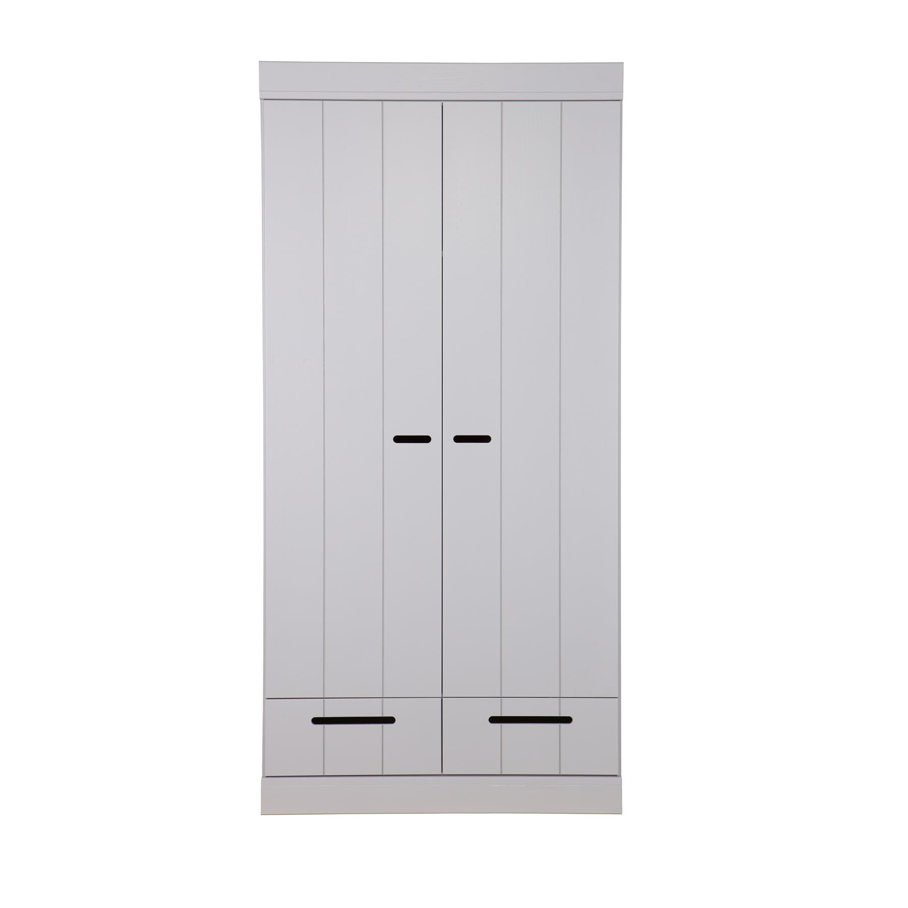 Woood Connect Kledingkast H 195 x B 94 x D 53 cm - Lades, Plank en Roede - Grijs