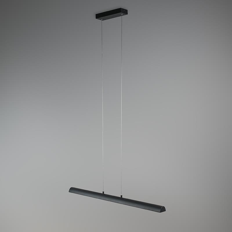 QAZQA Hanglamp zwart met gouden binnenkant incl. LED - Balo 4