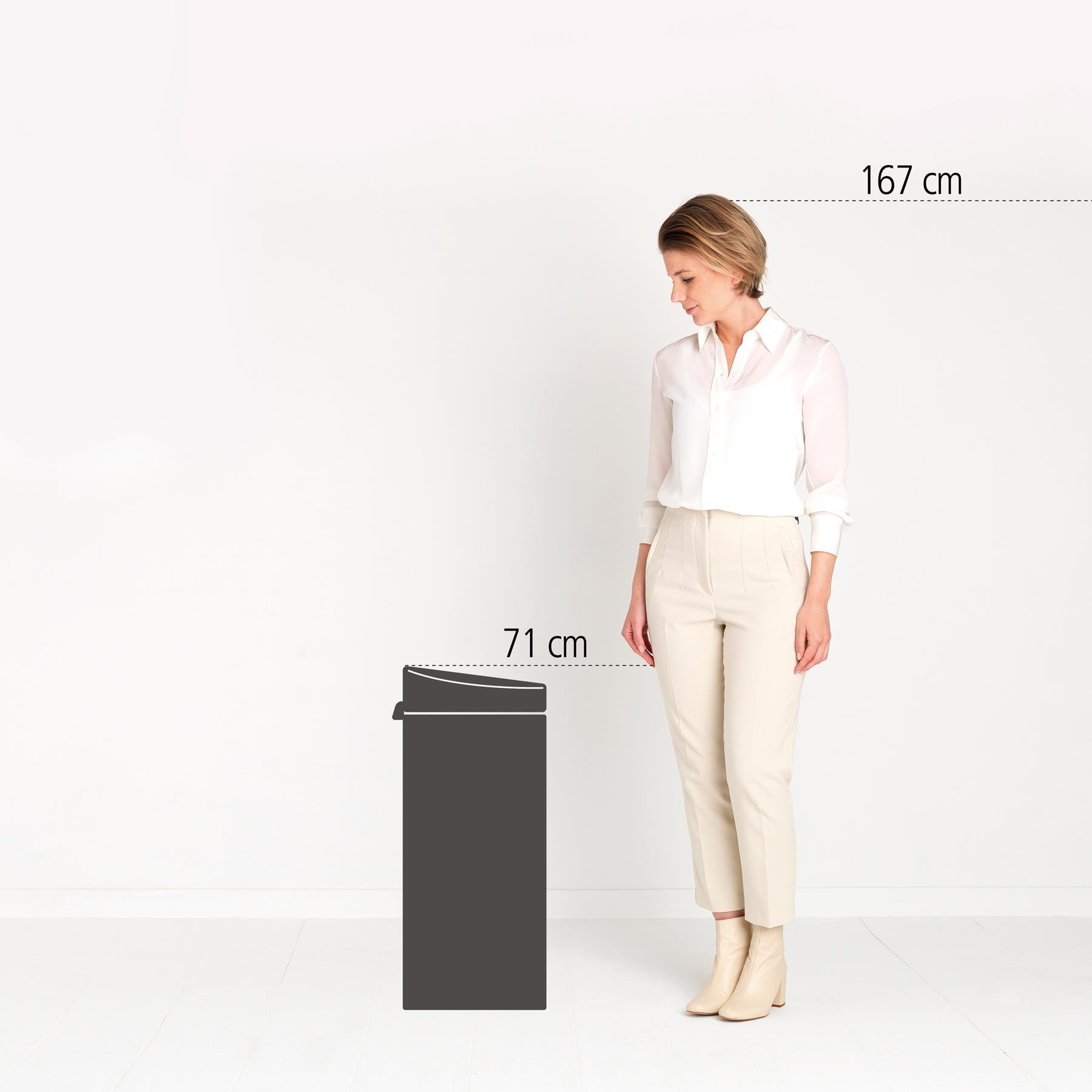 Brabantia Touch Bin Afvalemmer 30 Liter - Dreamy Blue