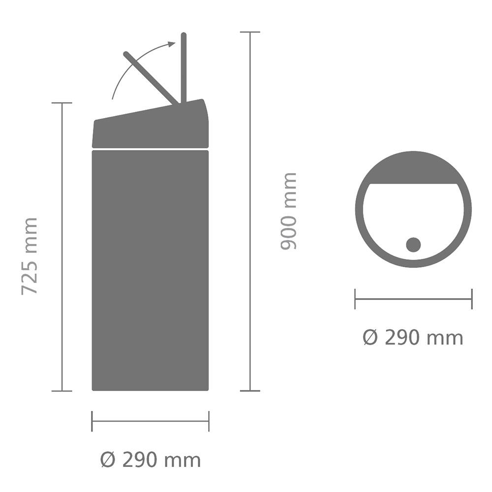 Brabantia Touch Bin Afvalemmer 30 Liter - Dreamy Blue