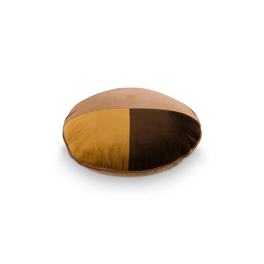 vtwonen Rond Sierkussen - Velvet - Katoen - Bruin - 40 cm
