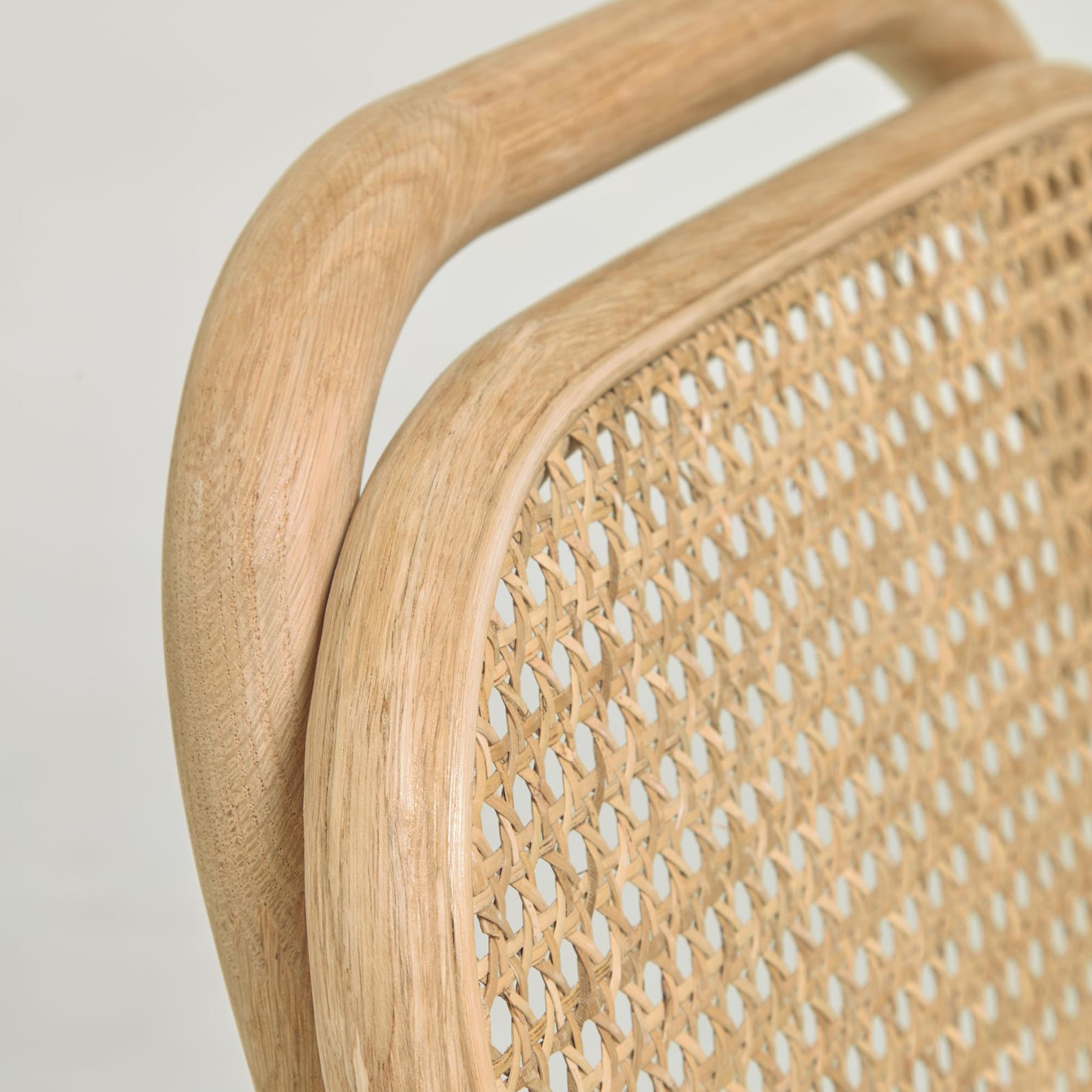 Kave Home Doriane, Doriane 65 cm height solid oak stool with natural