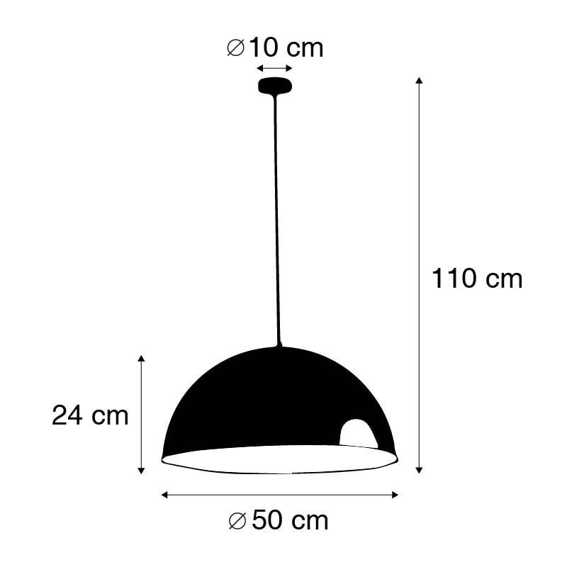 QAZQA Industriële hanglamp zwart met goud 50 cm - Magna Eco