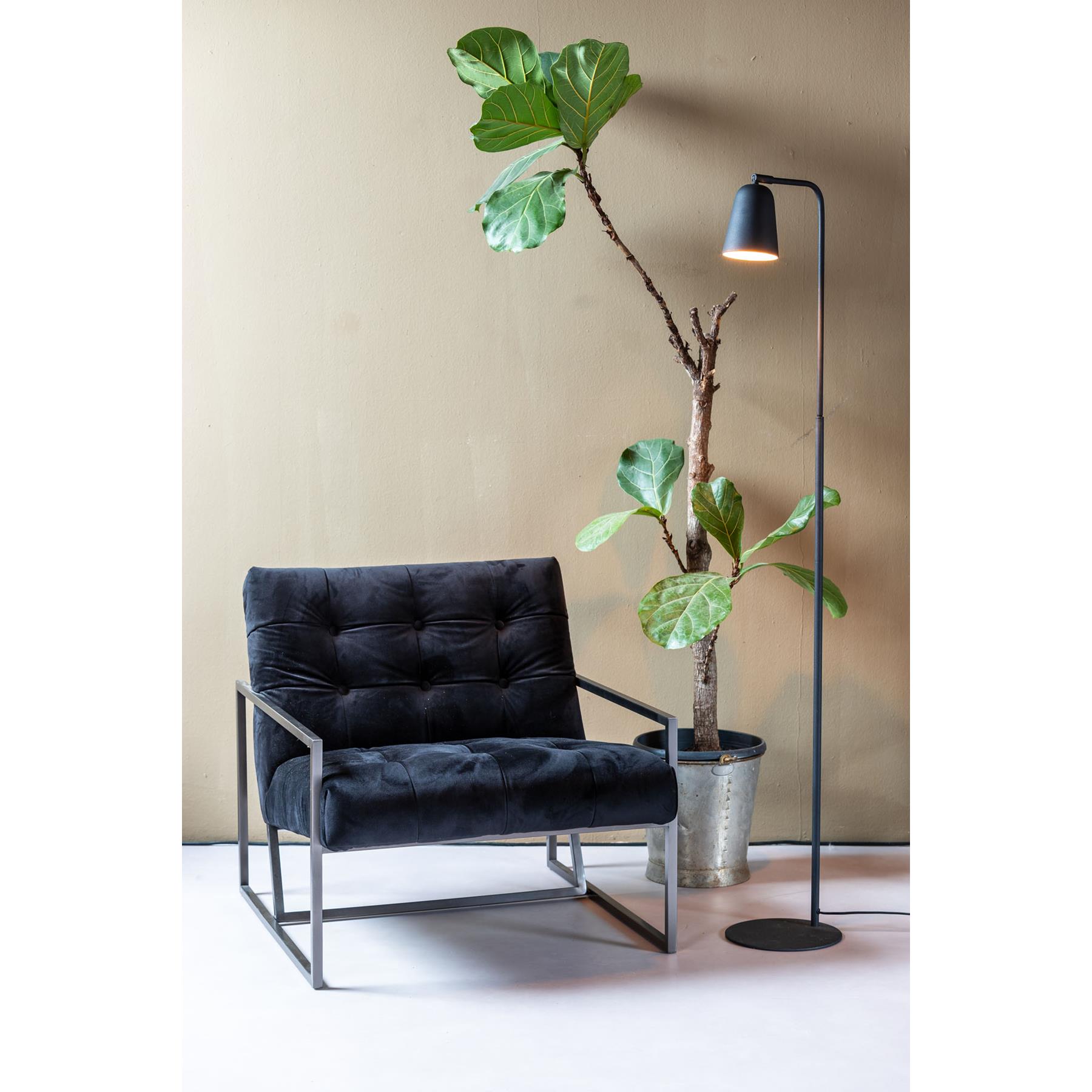 Light & Living Vloerlamp Kiara - Zwart - 34x23x148cm