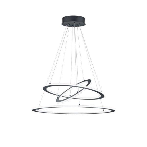TRIO - Hanglamp Durban Antraciet Ø 80 cm  .