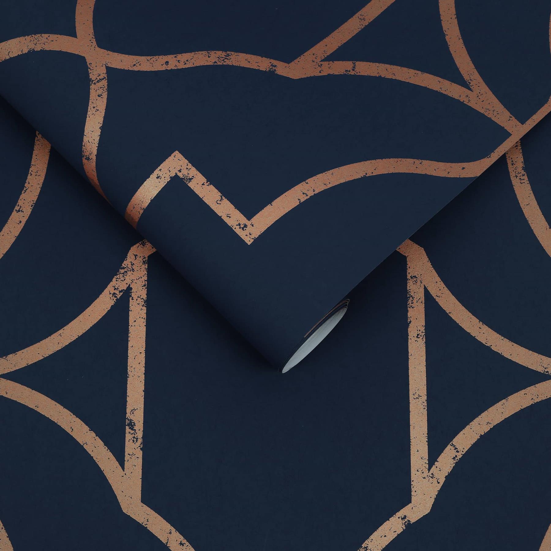 Graham & Brown vliesbehang Versailles Navy blauw