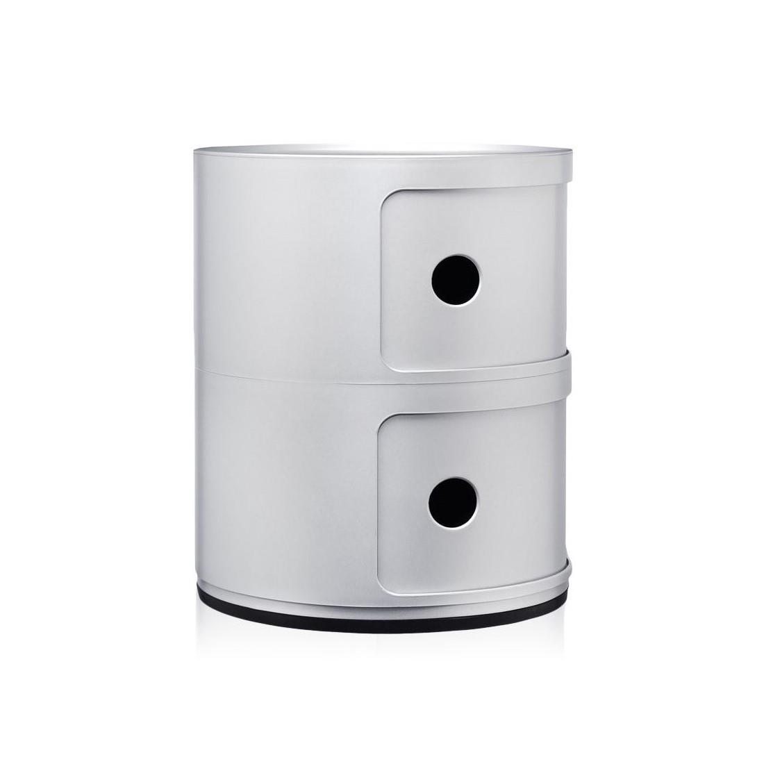 Kartell Componibili  Kast - 2 Modules - Mat Zilver
