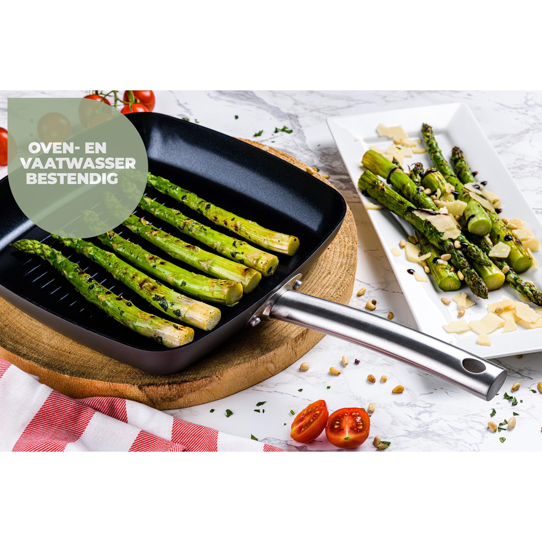 ISENVI Murray keramische grillpan 26 CM - RVS greep
