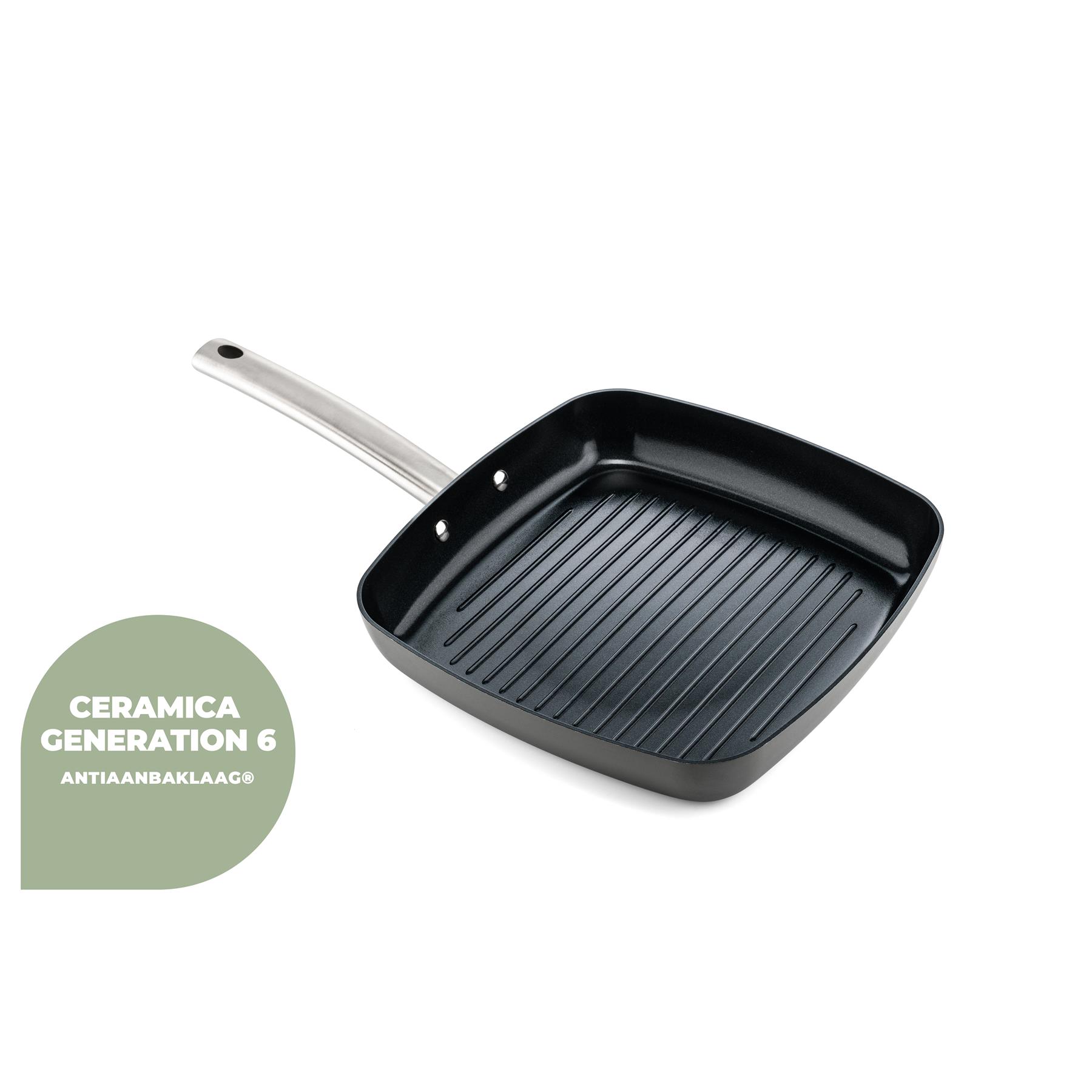 ISENVI Murray keramische grillpan 26 CM - RVS greep