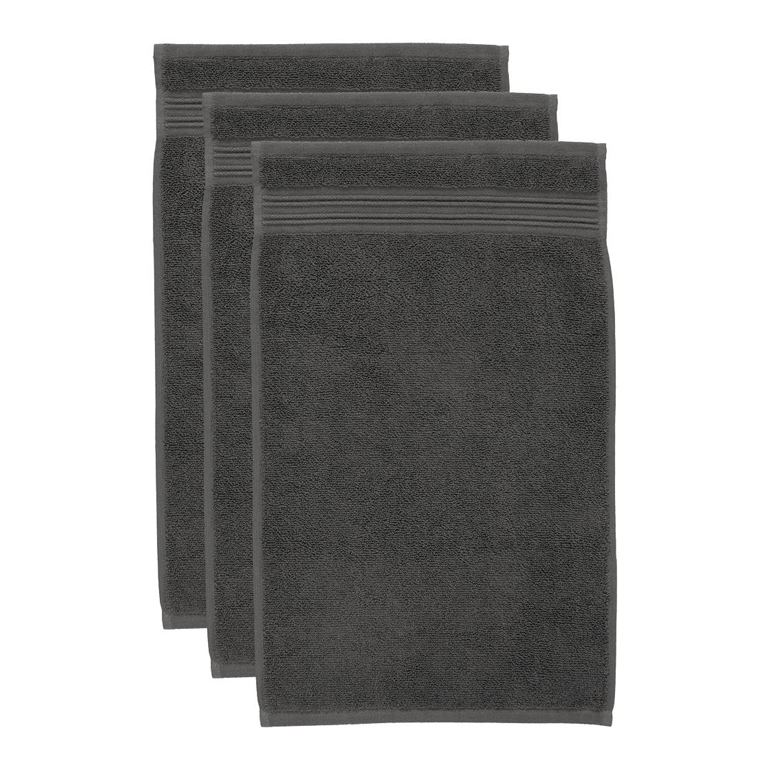 Beddinghouse Sheer Gastendoek 30 x 50 cm - Anthracite - Set van 3