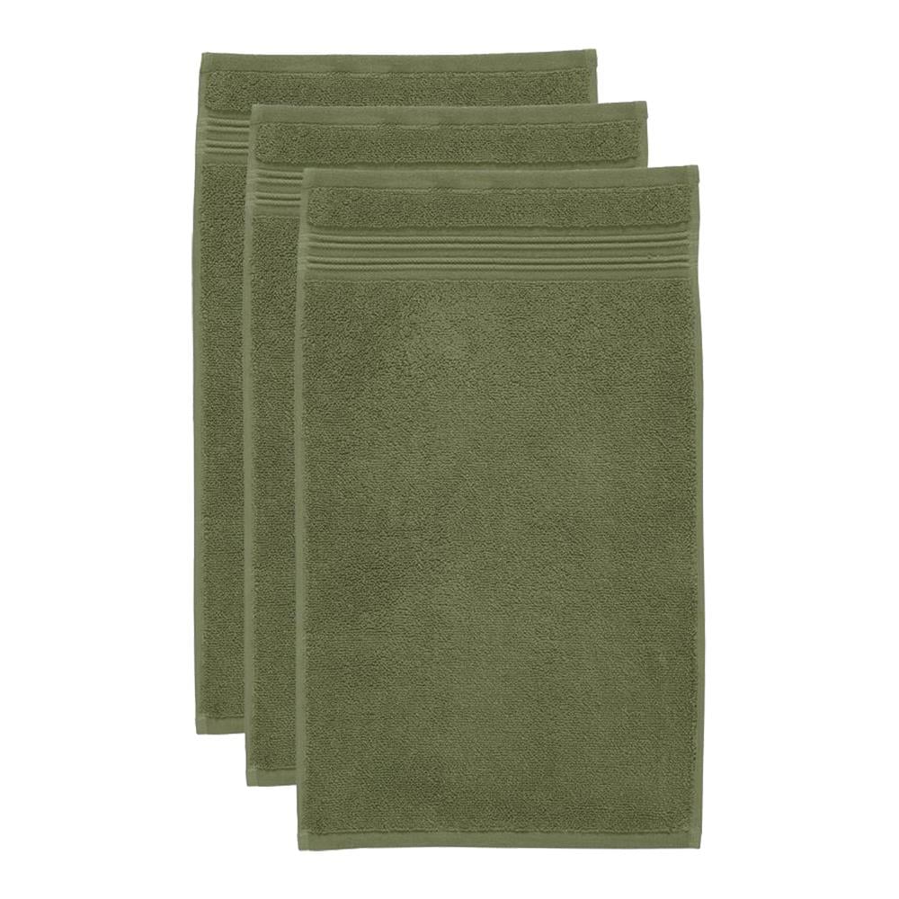 Beddinghouse Sheer Gastendoek 30 x 50 cm - Olijfgroen - Set van 3