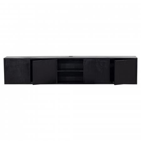 Giga Meubel - Zweven Tv-meubel - Ijzer|Hout - Zwart - 200x30x40 - Zen