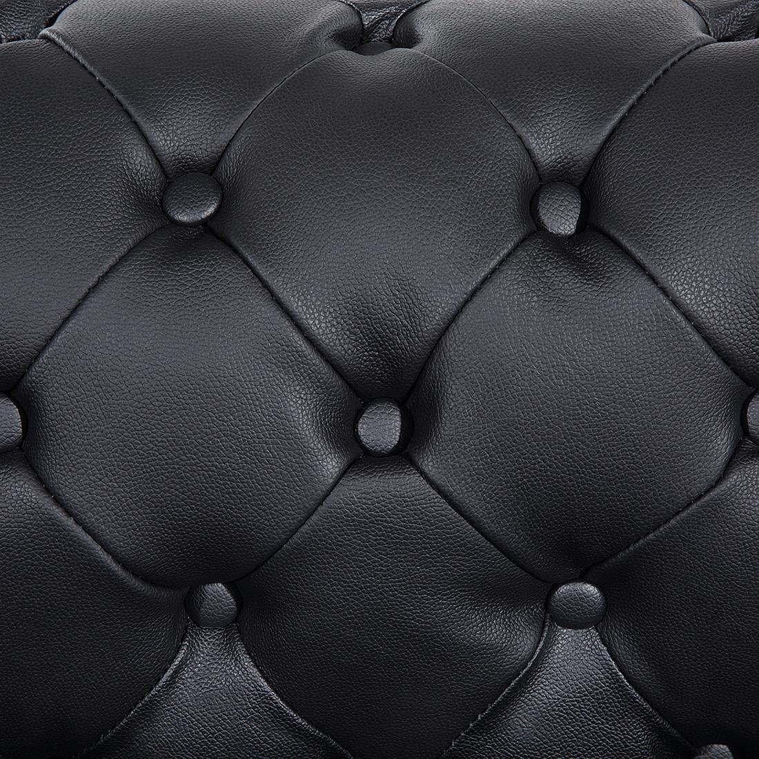Beliani - CHESTERFIELD - Chesterfield fauteuil - Zwart - Leer