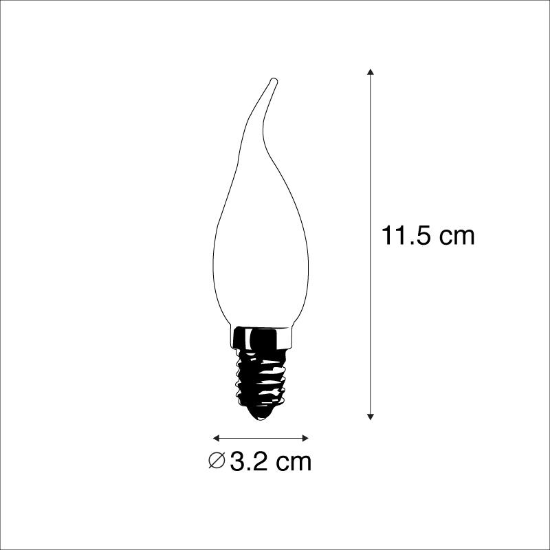 LUEDD Set van 3 E14 LED matte kaarslampen BXS35 1W 2200K