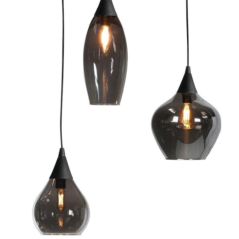 Highlight Hanglamp Cambio Black & Smoke  6 Lichts