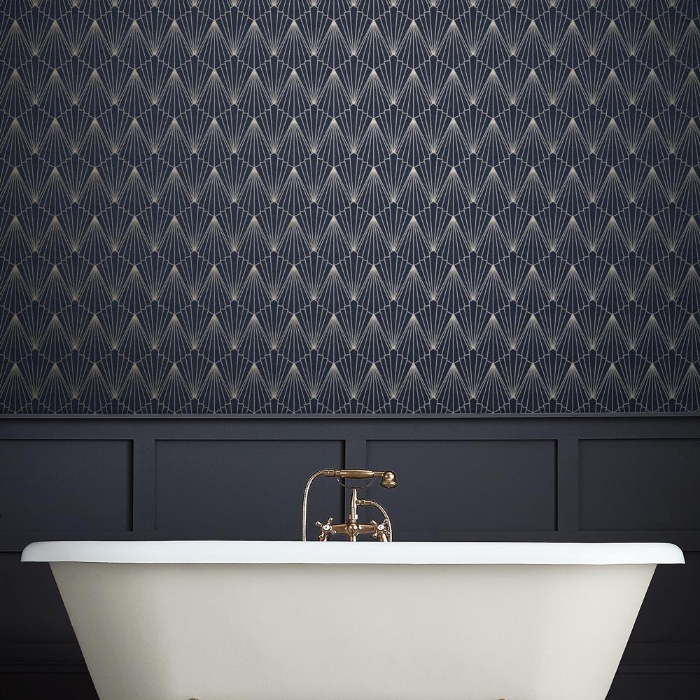 Graham & Brown vliesbehang Rene Nightfall blauw