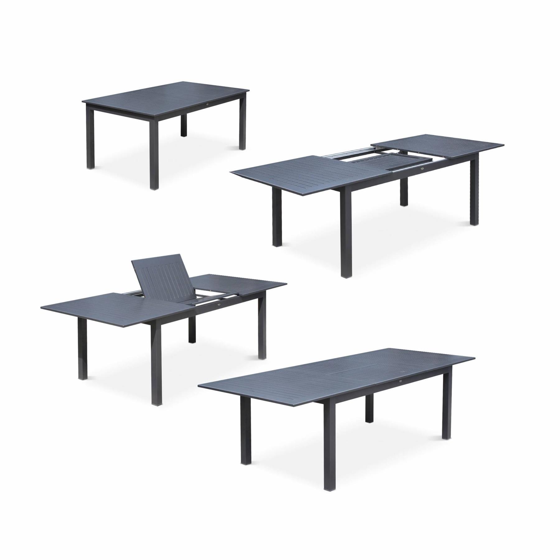 sweeek - Aluminium tuinset 8 plaatsen, uitschuifbaar